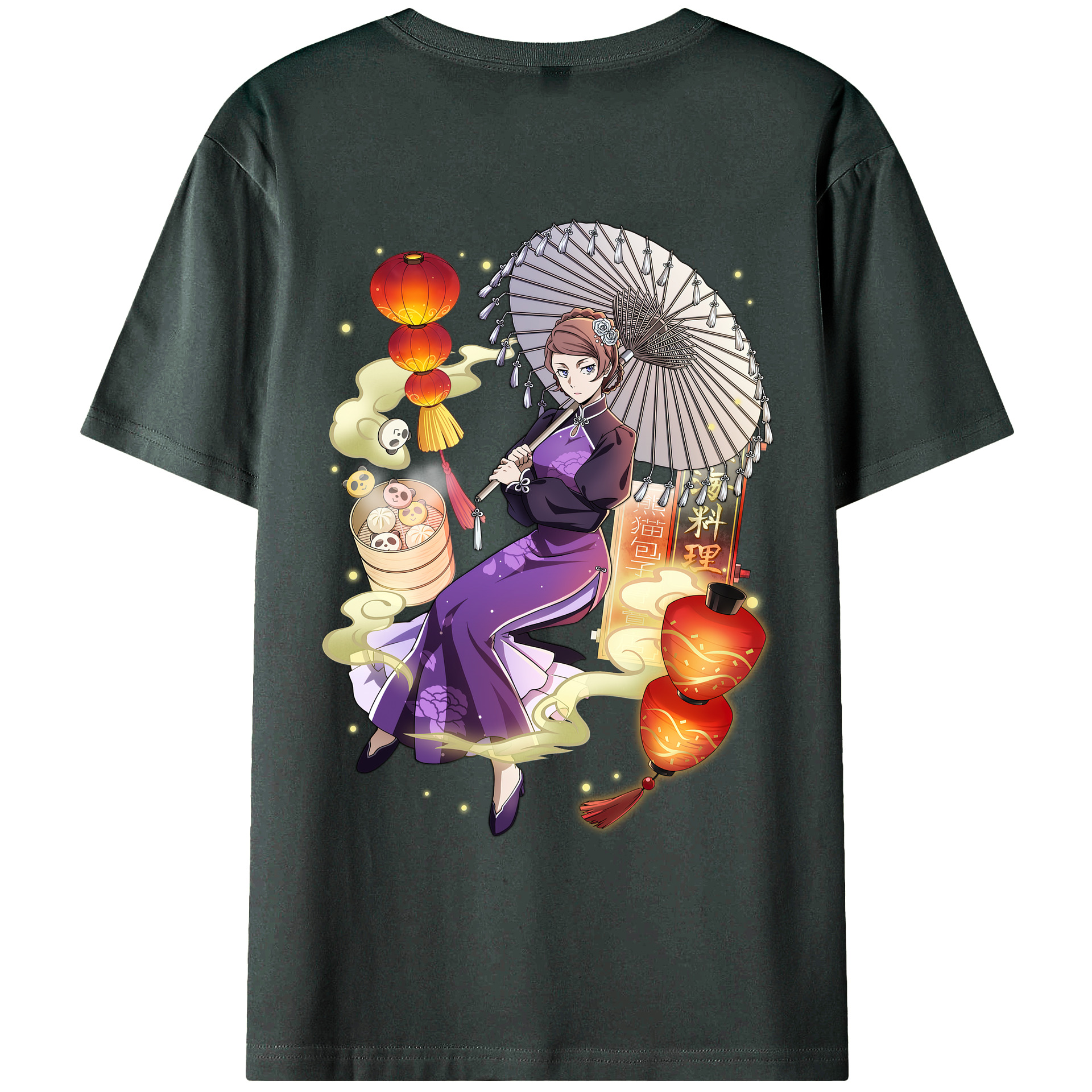 （画像用） 文豪ストレイドッグス Bungo Stray Dogs 綿100％ メンズ半袖Tシャツ（バックプリント） 通気性